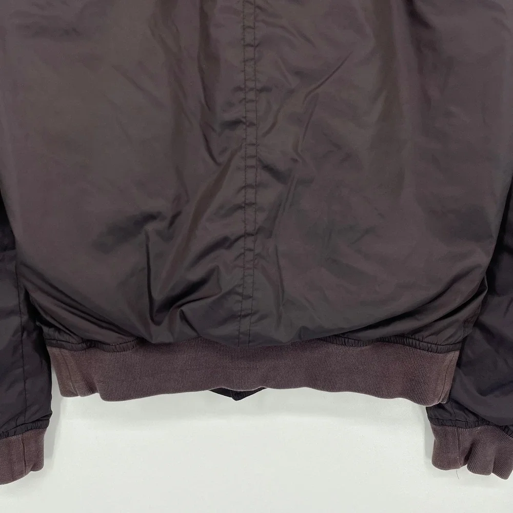 John Varvatos Mens Bomber Jacket Dark Plum Purple Nylon Mock Neck Size S